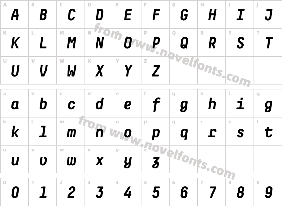 Decima Mono Pro Bold ItalicCharacter Map