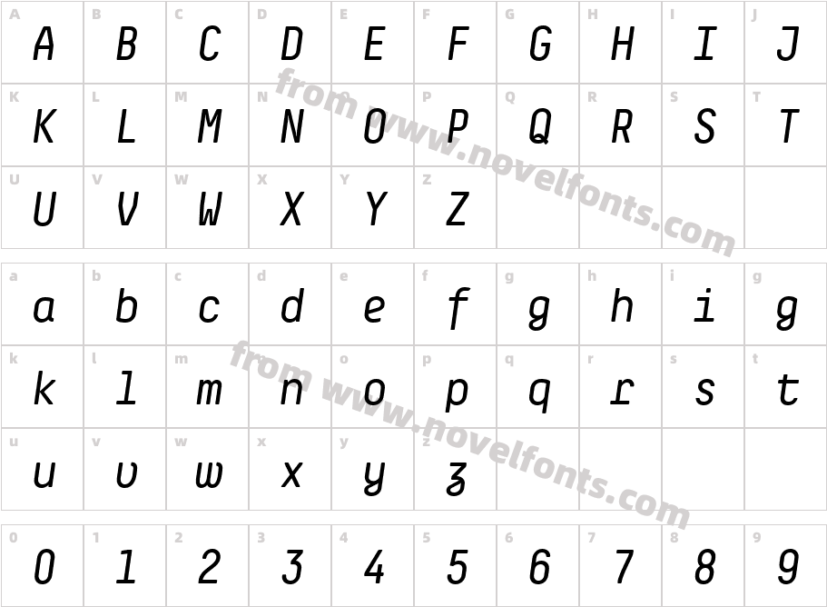 Decima Mono Pro ItalicCharacter Map