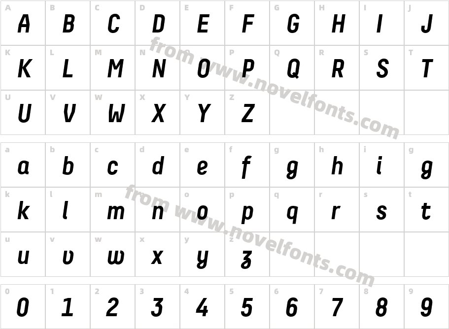 Decima Pro Bold ItalicCharacter Map