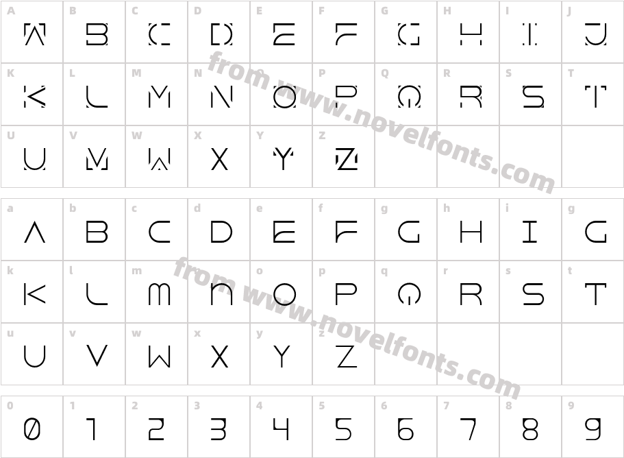 DejavuTF LightCharacter Map