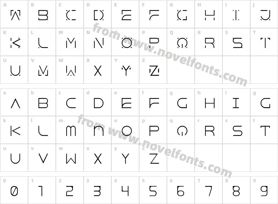 DejavuTF LightCharacter Map