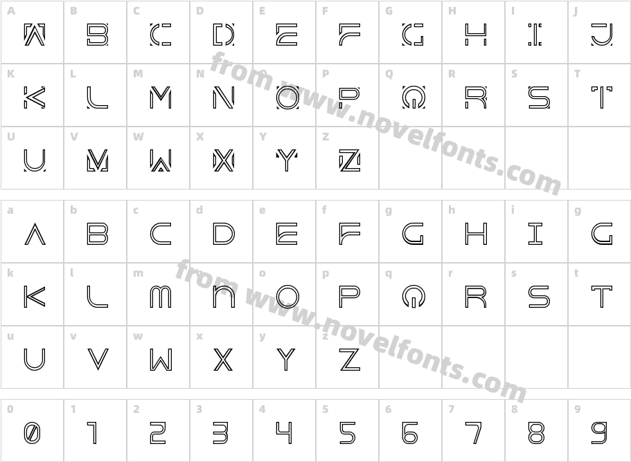 DejavuTF OutlineCharacter Map