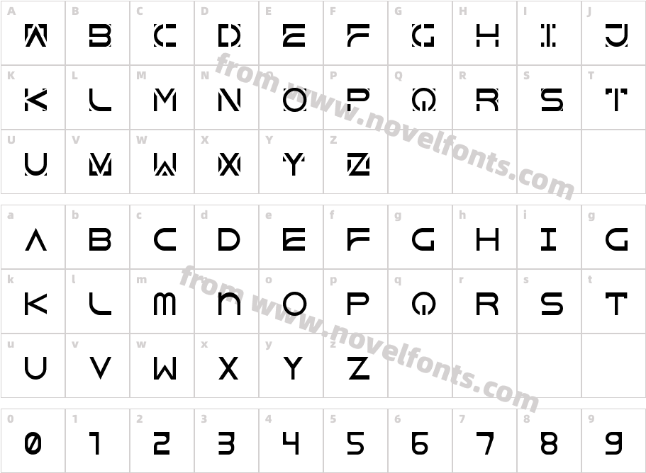DejavuTF RegularCharacter Map
