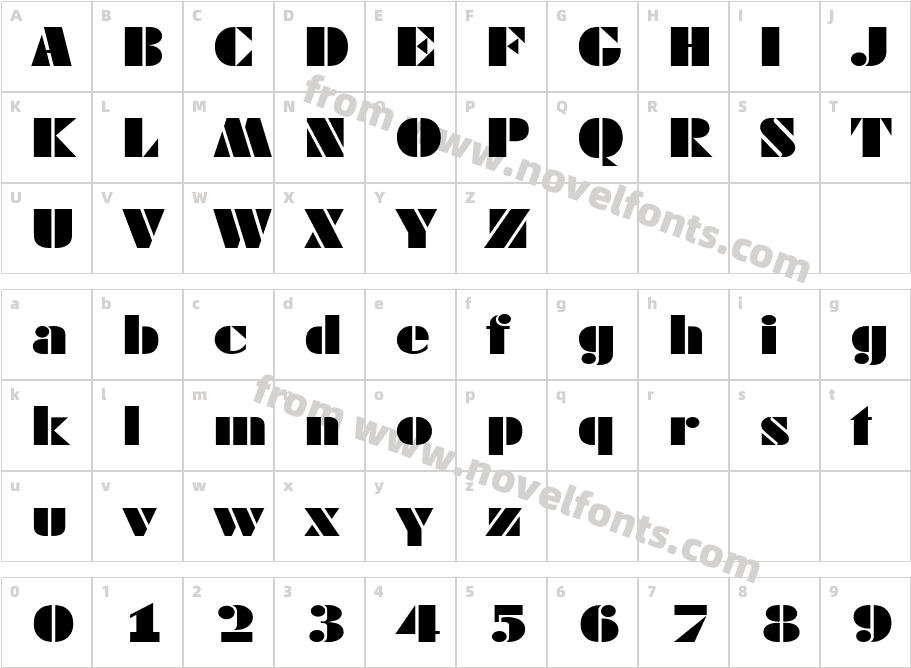 Deko Black Extended Serial Regular DBCharacter Map