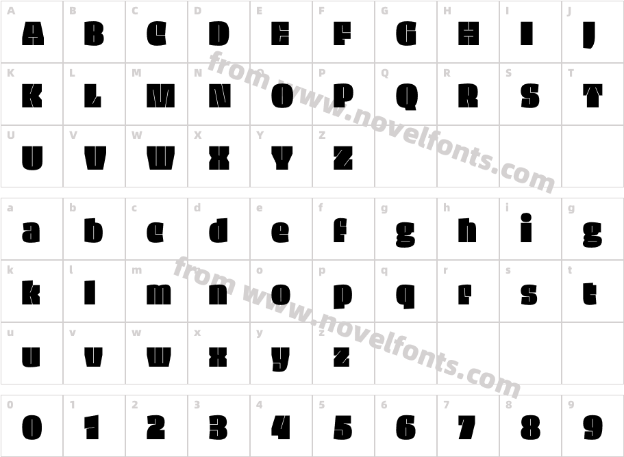 Densit Fill SerifCharacter Map