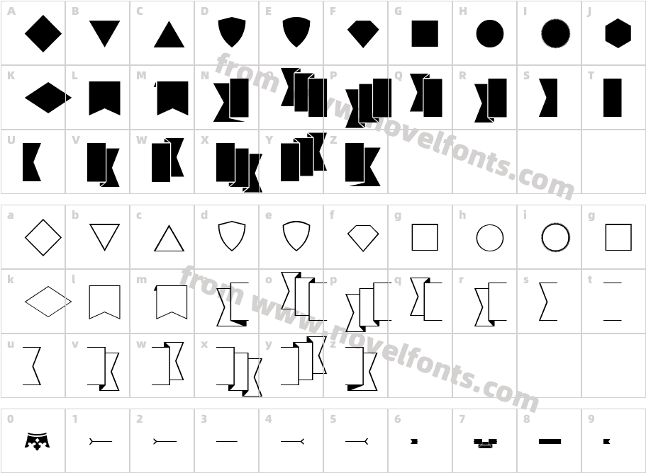 Diamonds OrnamentsCharacter Map