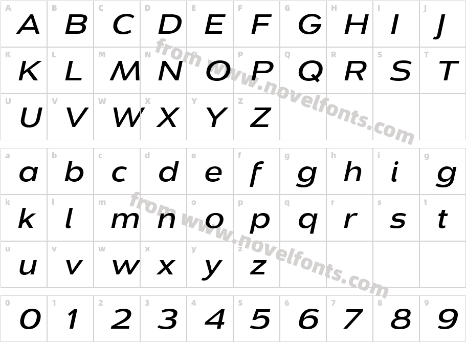 Dienstag Bold ItalicCharacter Map