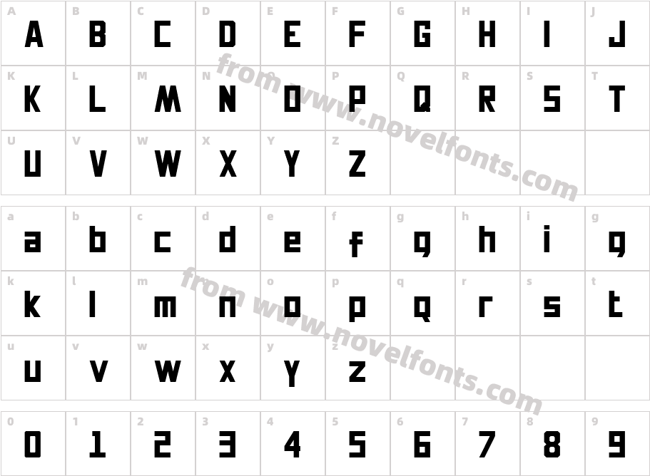Digitall BlackCharacter Map