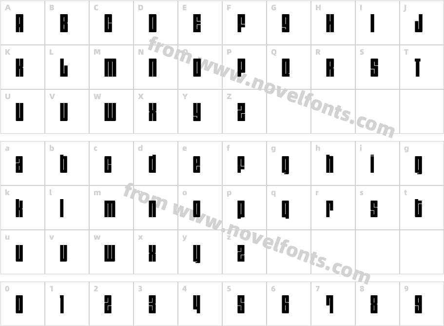 Dimensions 600RCharacter Map
