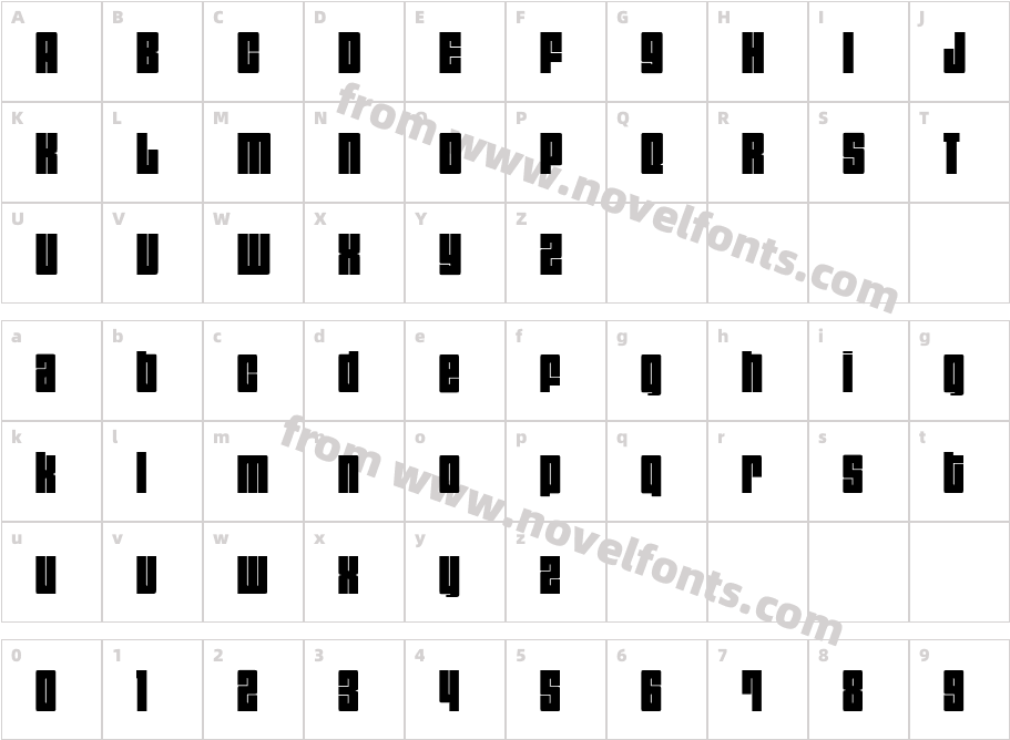 Dimensions 700RCharacter Map