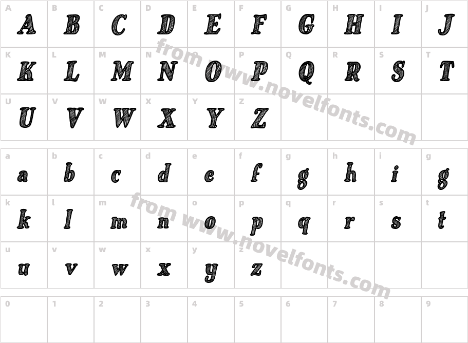 Just Mandrawn ItalicCharacter Map