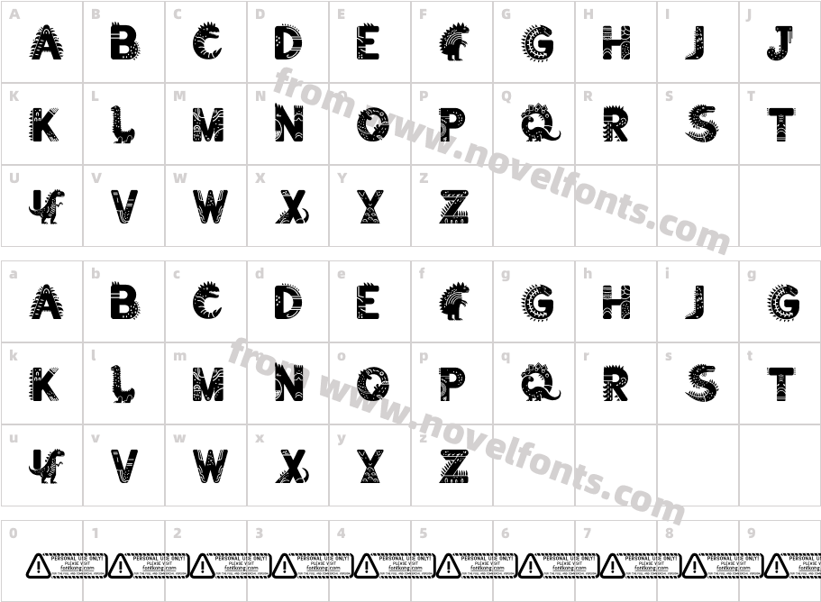 Dino Forest PERSONAL USE ONLY!Character Map