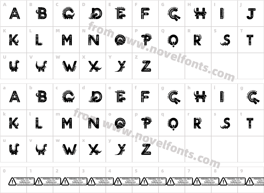 Dino Horn PERSONAL USE ONLY!Character Map