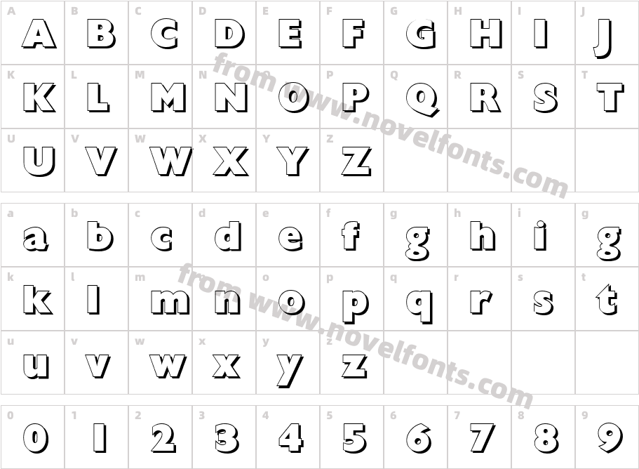 Divad Becker Shadow BoldCharacter Map