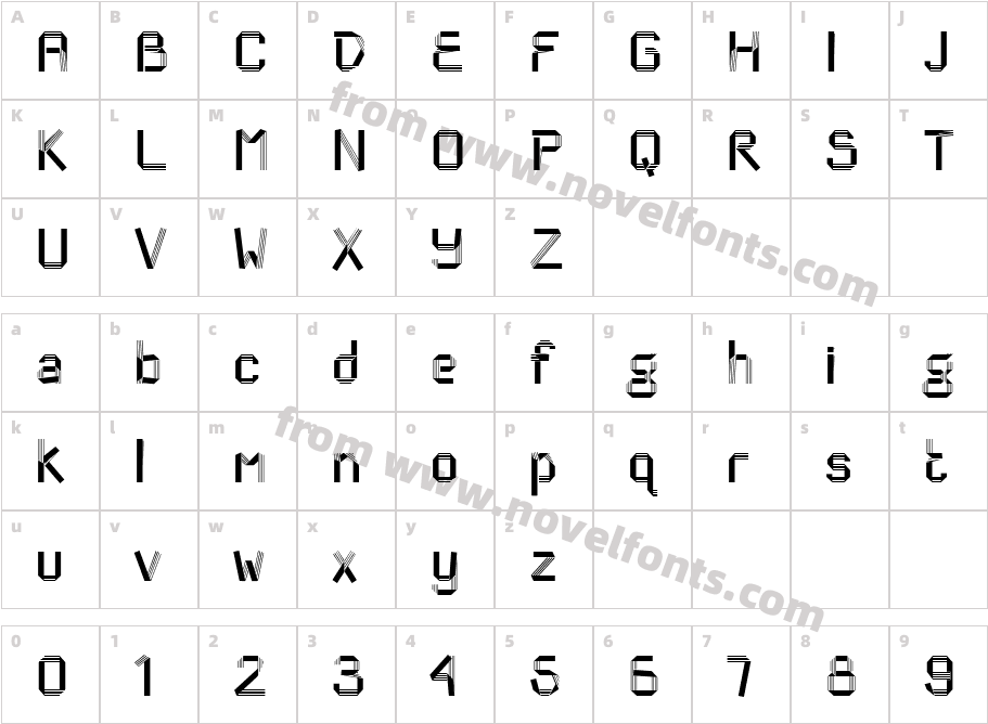 Dog Eared StripedCharacter Map