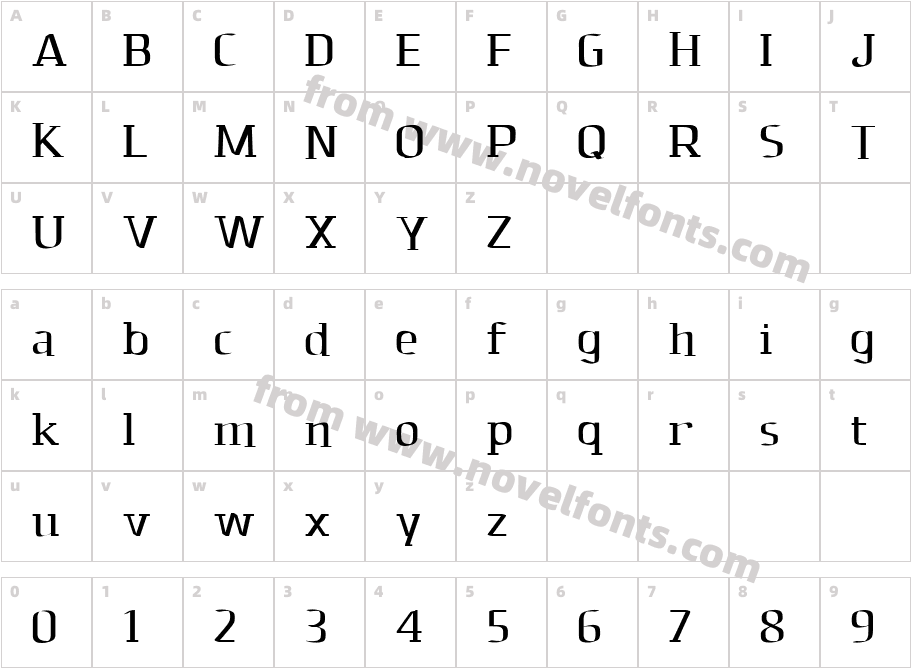 Dolomites Xtra BoldCharacter Map