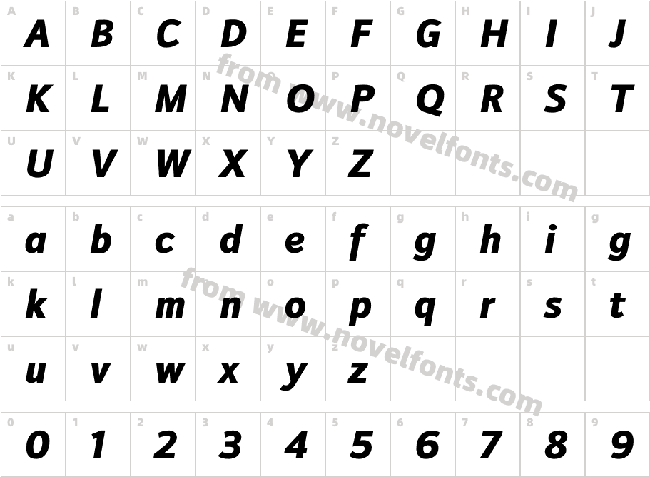 Doradani Bl ItalicCharacter Map