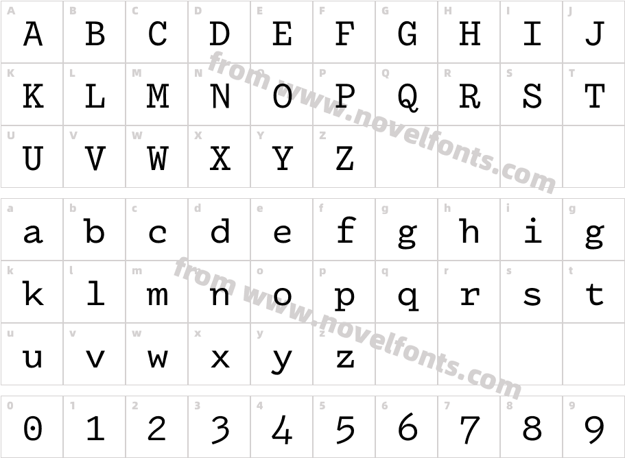 DraftingMono-RegularCharacter Map