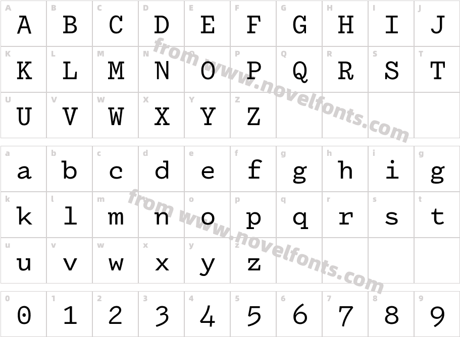 DraftingMono-RegularCharacter Map