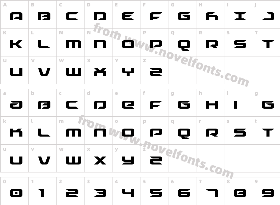 Drive CondensedCharacter Map