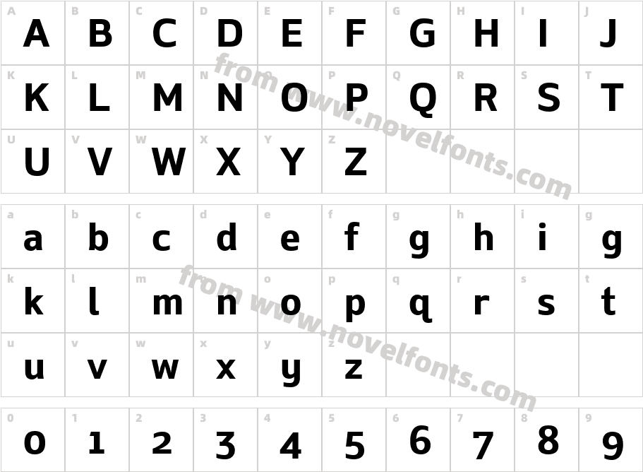 Due BoldCharacter Map