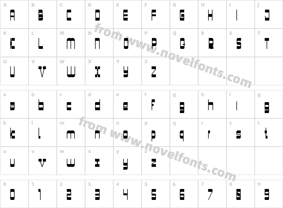 ELECTRONAS RegularCharacter Map