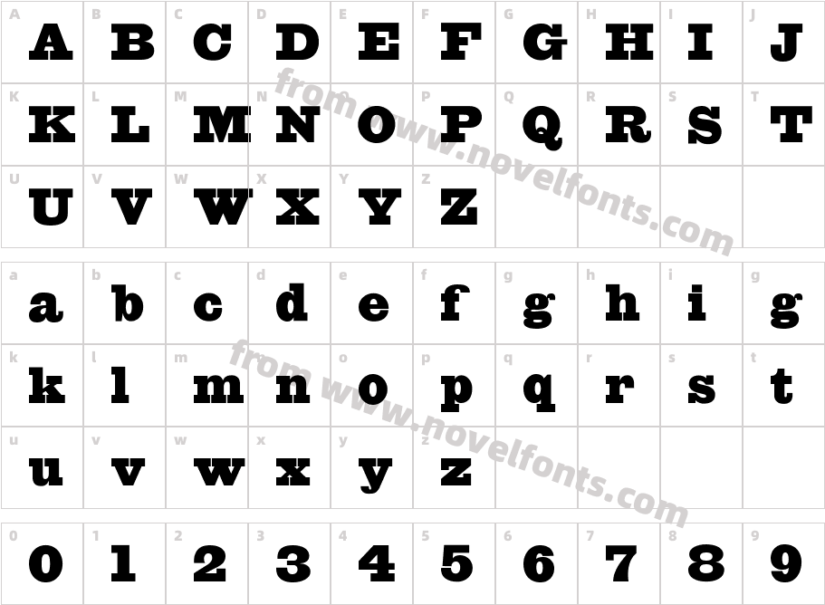 Egiziano Classic BlackOLCharacter Map