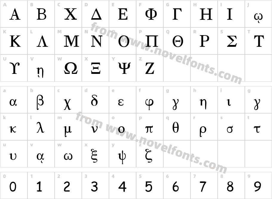 EllhnikhCharacter Map