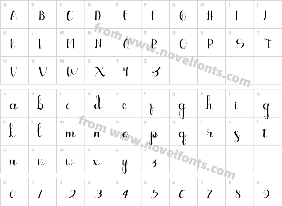 Ellic ScriptCharacter Map