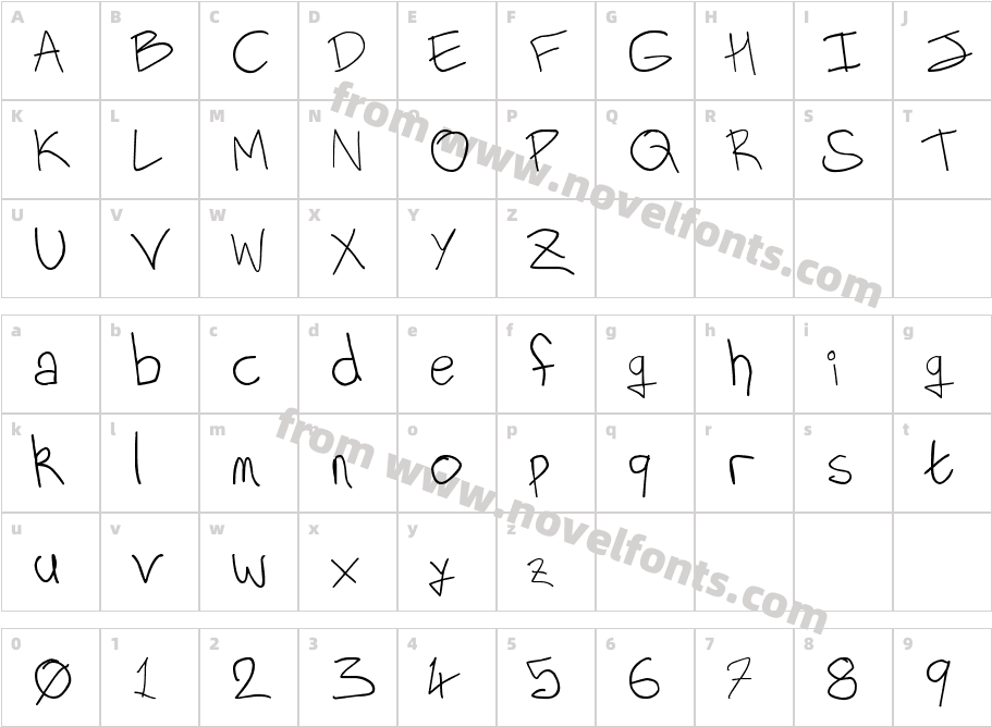 Emili's HandwritingCharacter Map