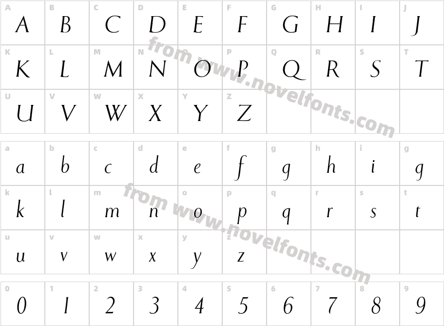 Emporia ItalicCharacter Map
