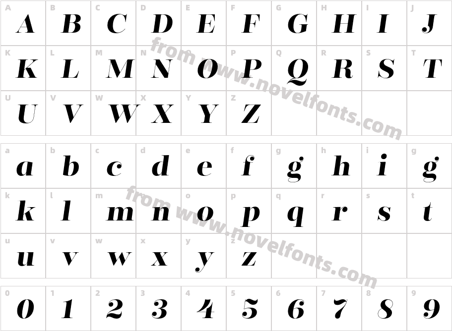 Encorpada Classic Bold ItalicCharacter Map