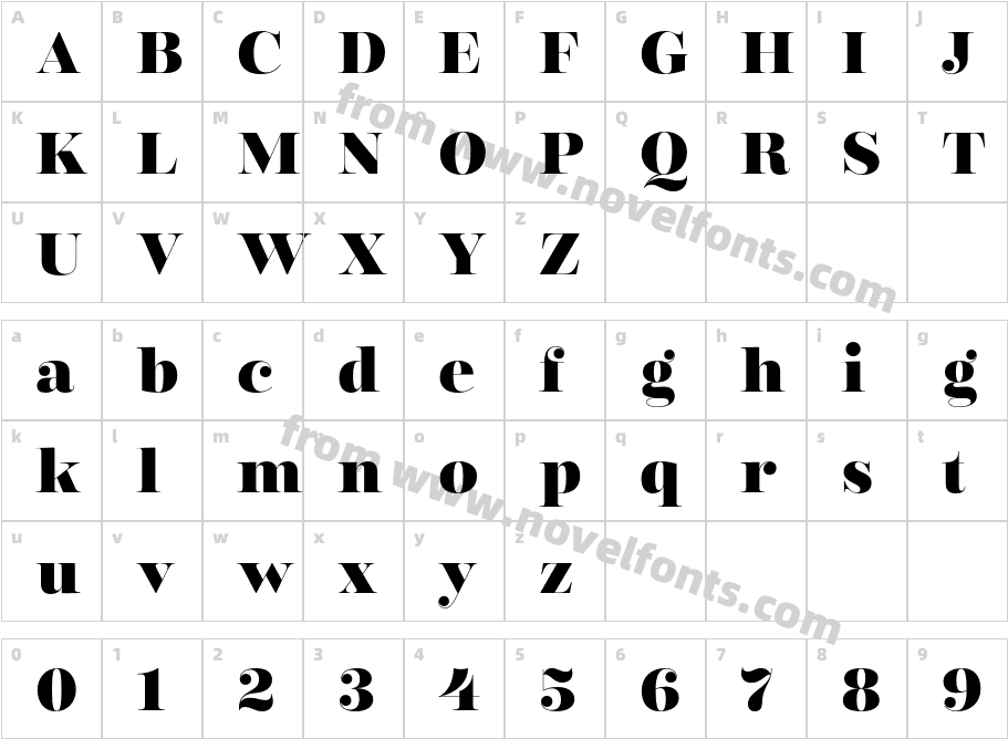 Encorpada Classic Extra BoldCharacter Map