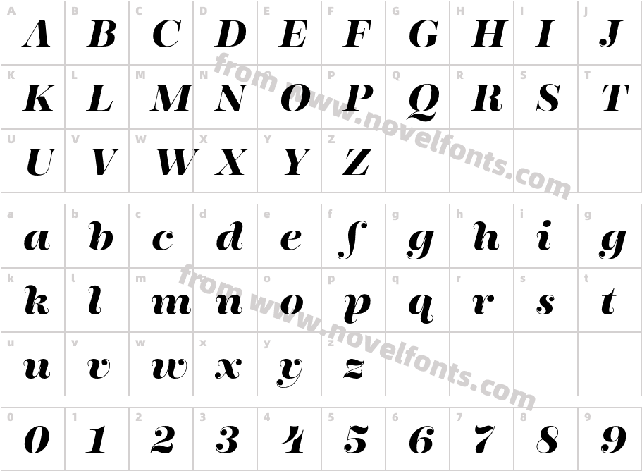 Encorpada Essential Bold ItalicCharacter Map