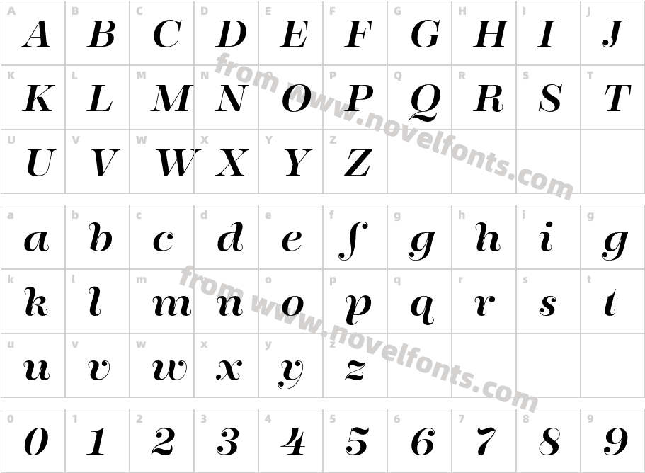 Encorpada Essential Semibold ItalCharacter Map