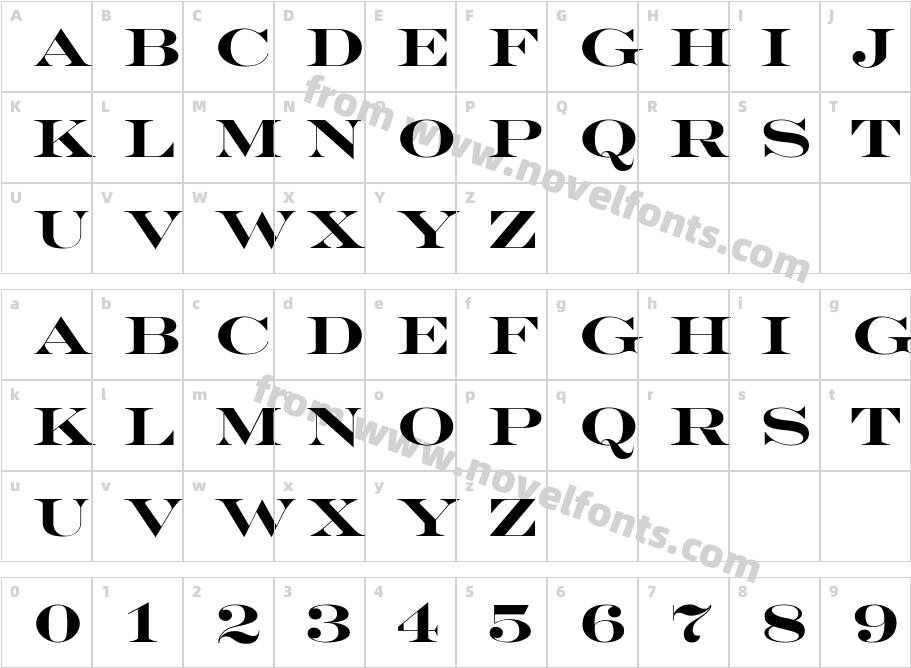 Engraving CC BoldCharacter Map