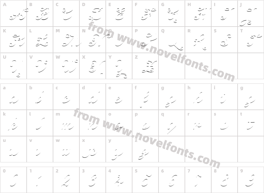 Enocenta Shadow RegularCharacter Map