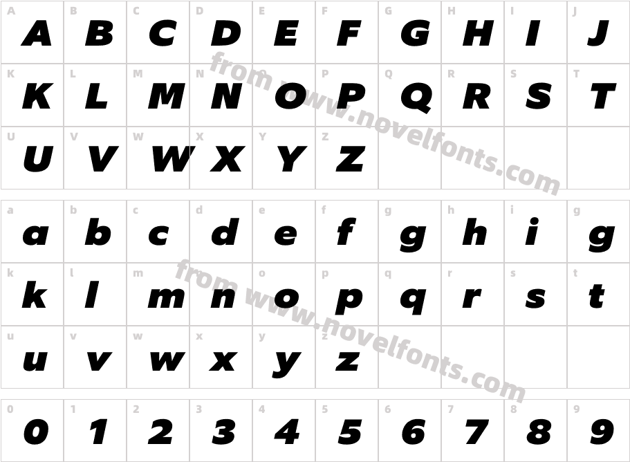 Equip Extended Black ItalicCharacter Map
