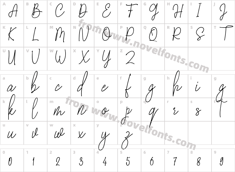 Ermastria RegularCharacter Map