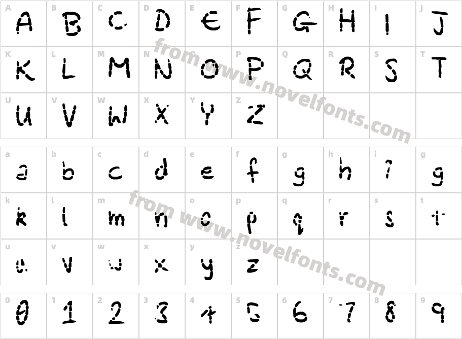 Eroded StrikethroughCharacter Map