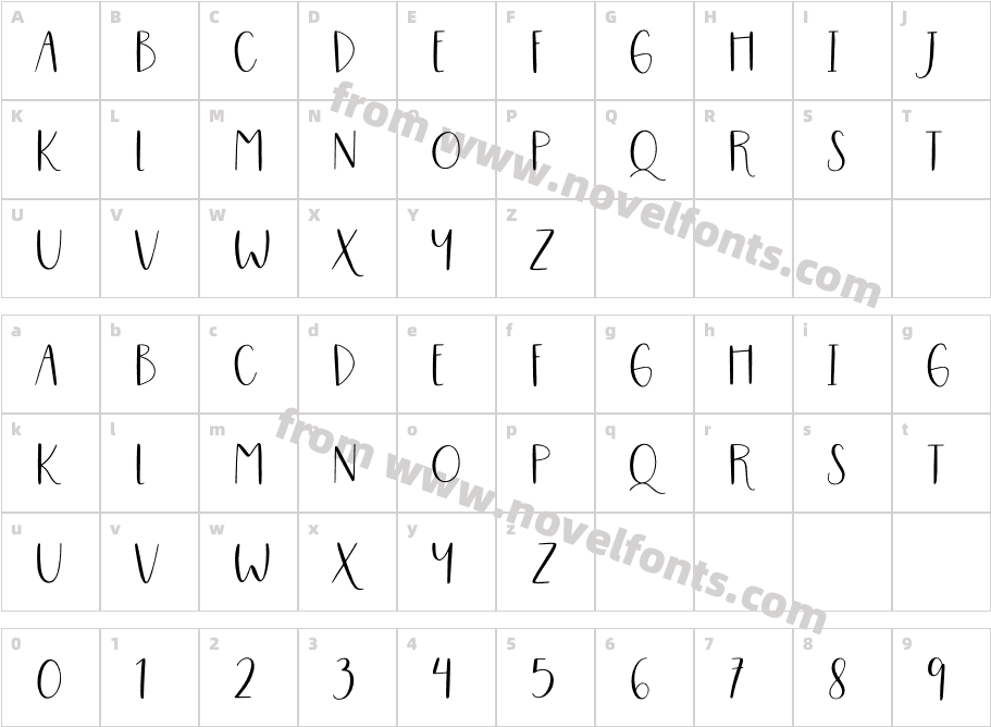 Esmeralda FontCharacter Map