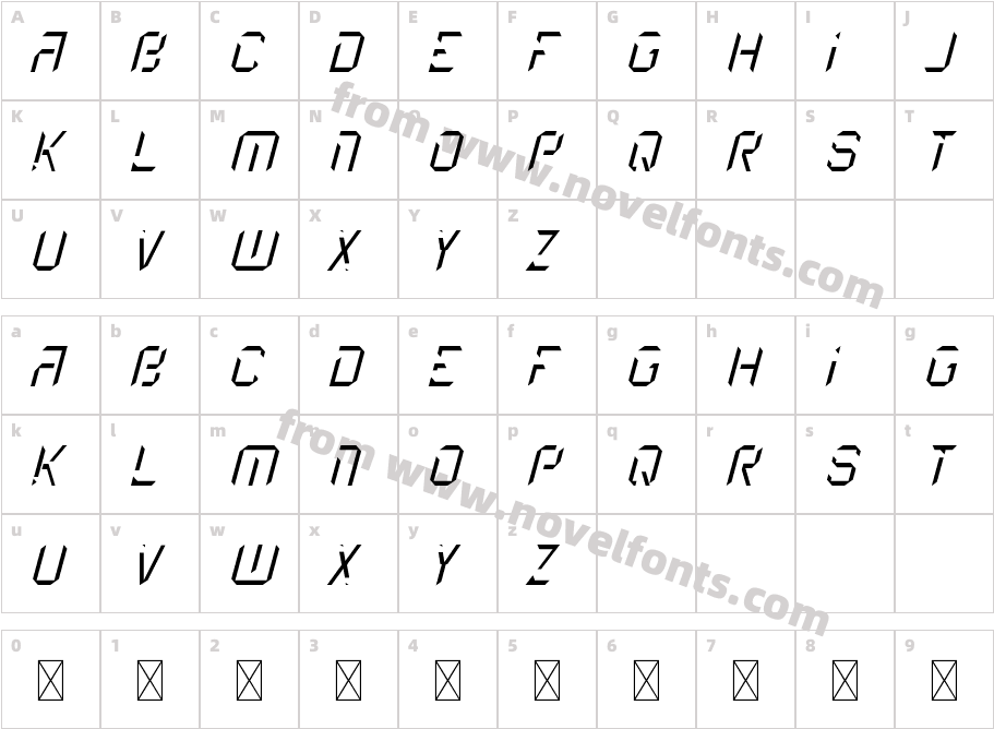 Etical Demo Light ItalicCharacter Map