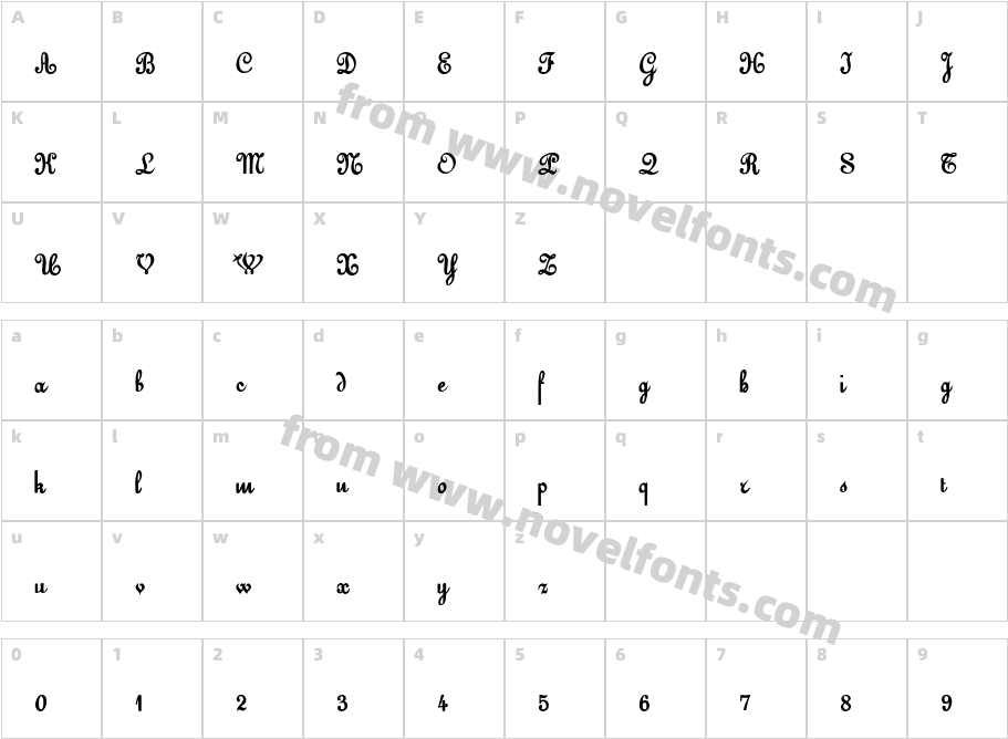 Euston ScriptSSK BoldCharacter Map