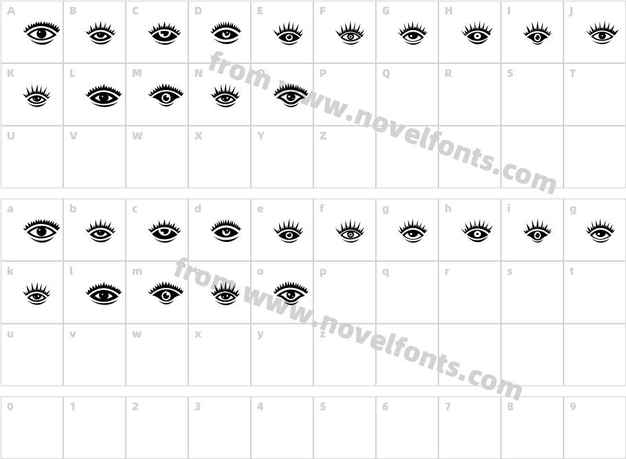 Eyez RegularCharacter Map
