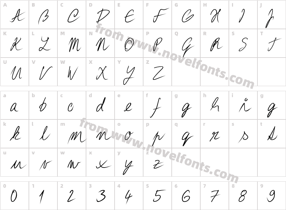 F2U Hand II BoldCharacter Map