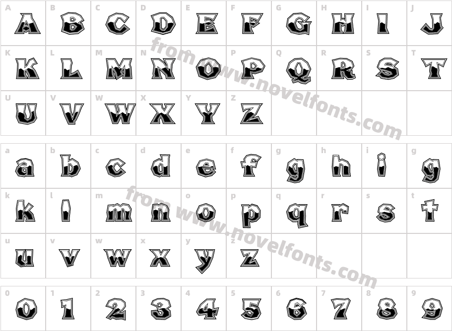 FHA Broken Gothic BustedCharacter Map