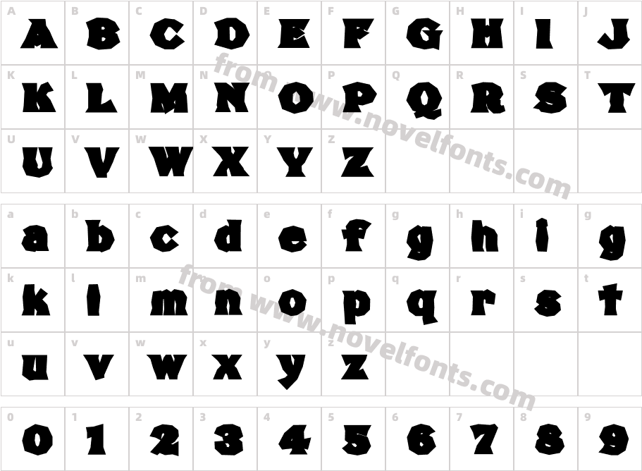 FHA Broken Gothic BustedDCharacter Map