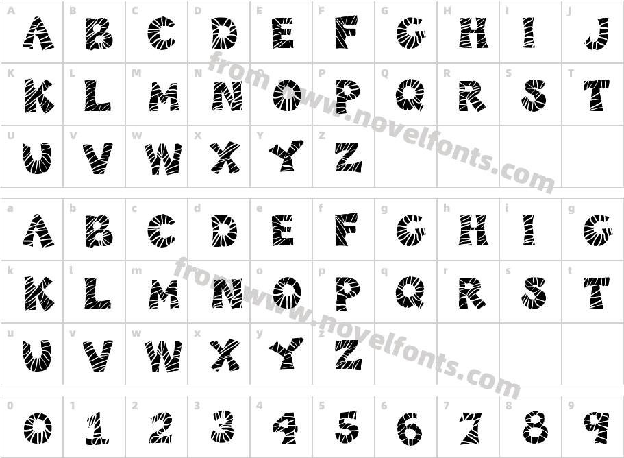 KB3ZebraPatchCharacter Map