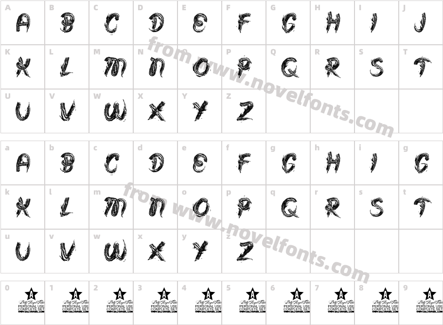 FROSTING BW PERSONAL USE BoldCharacter Map