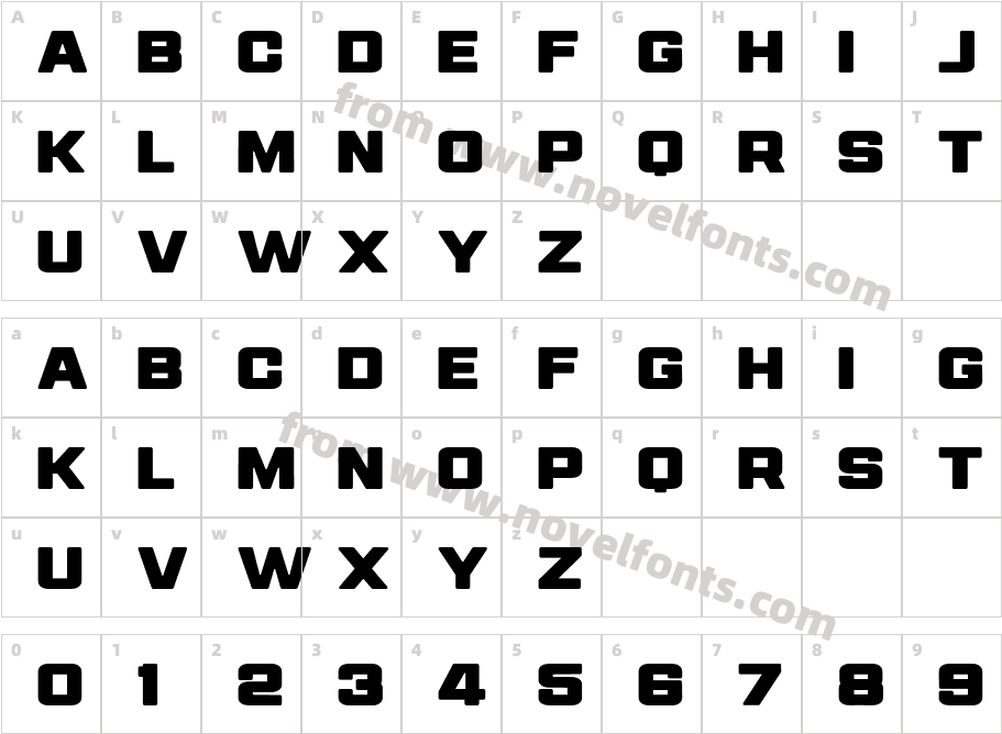 FULLDOZER Extra BoldCharacter Map